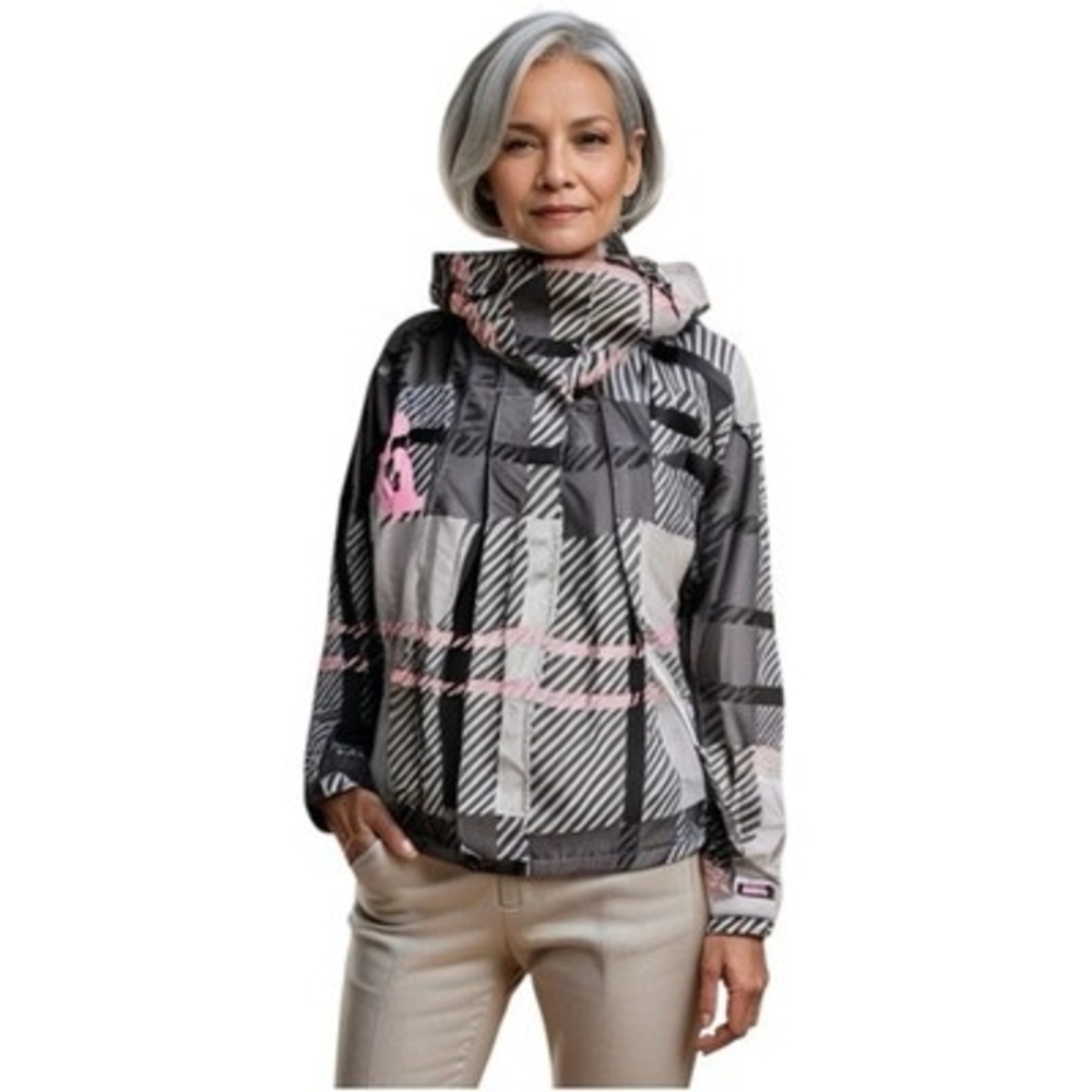 DC Gray Pink Snowboarding Ski Jacket Womens Winter Hooded Puffer 5K Waterproof L